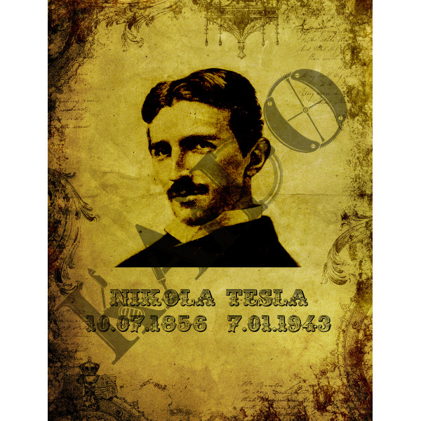 Grafika Vintage - Nikola Tesla
