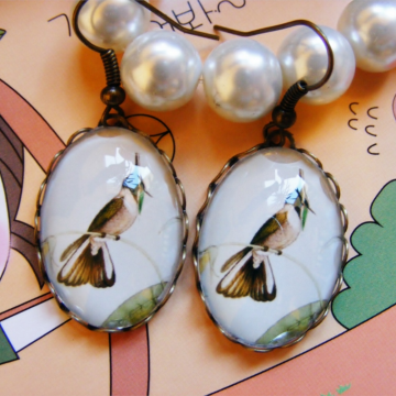 Kolczyki Ptaki Oxypogon Guerini