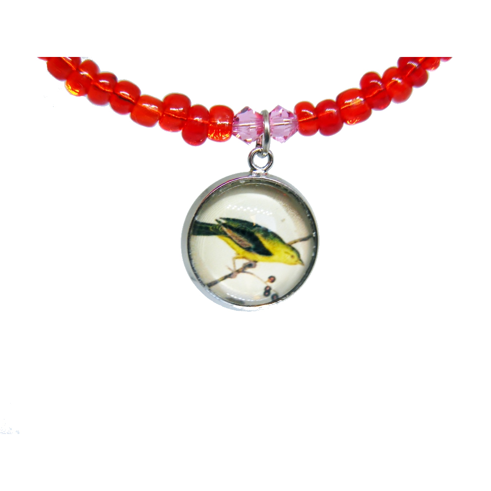 Bransoletka - Ptak Piranga Szkarłatna