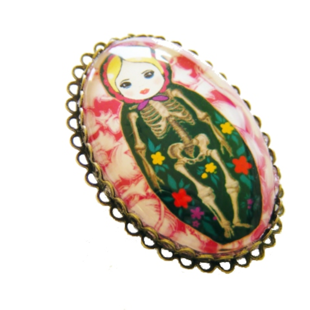 Broszka Steampunkowa Matrioszka III – tradycja w gotyckim wydaniu