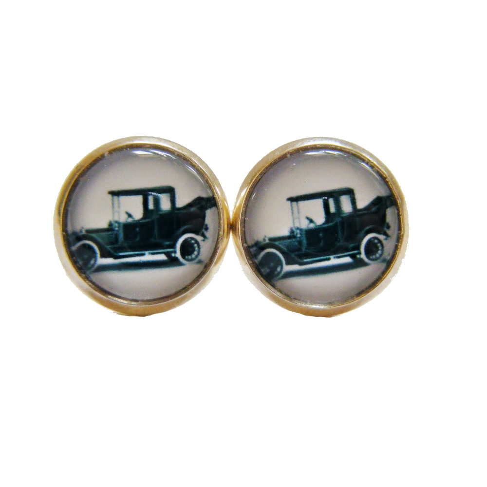 Kolczyki wkrętki Automobil XXII – vintage motoryzacyjny styl