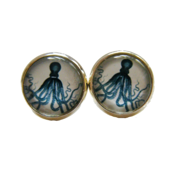 Kolczyki wkrętki Ośmiornica I – morskie klimaty w stylu vintage