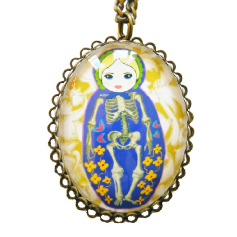 Zawieszka Steampunkowa Matrioszka II – Oryginalny Wisiorek z Kaboszonem