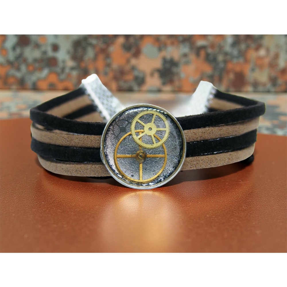 Industrialno-Steampunkowa Bransoletka Srebrna I