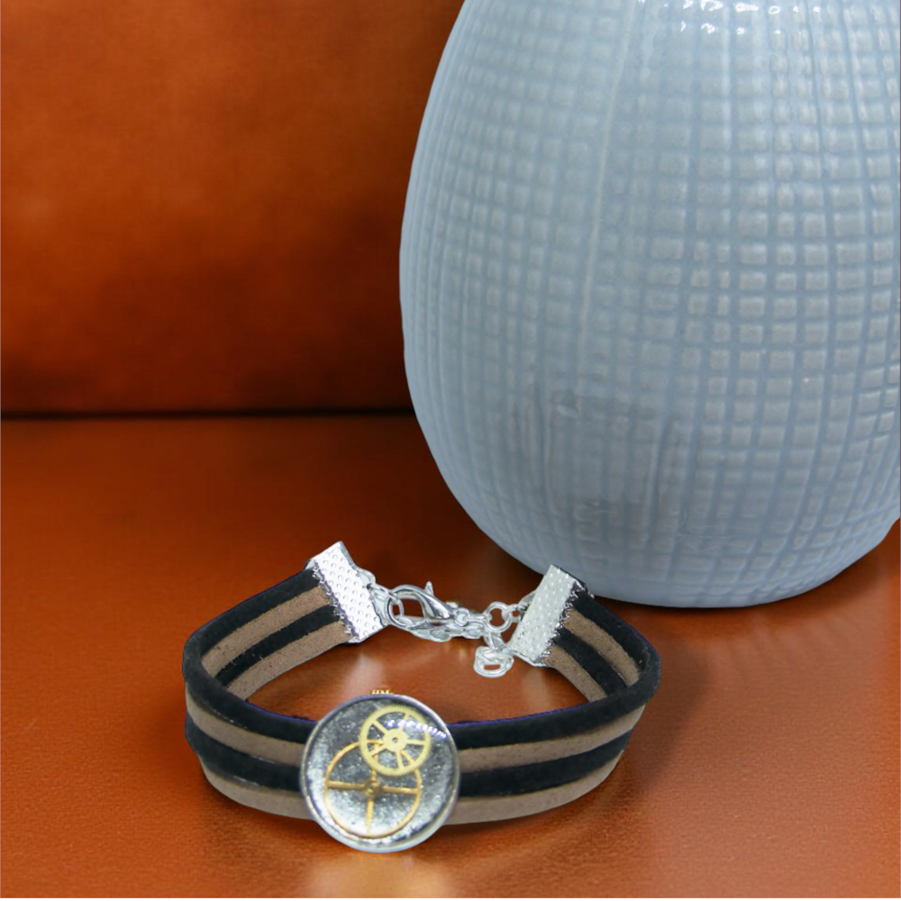 Industrialno-Steampunkowa Bransoletka Srebrna I