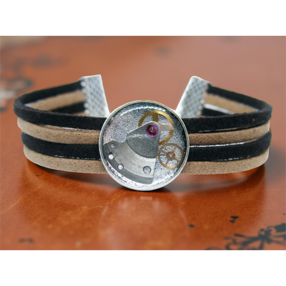 Industrialno-Steampunkowa Bransoletka Srebrna II