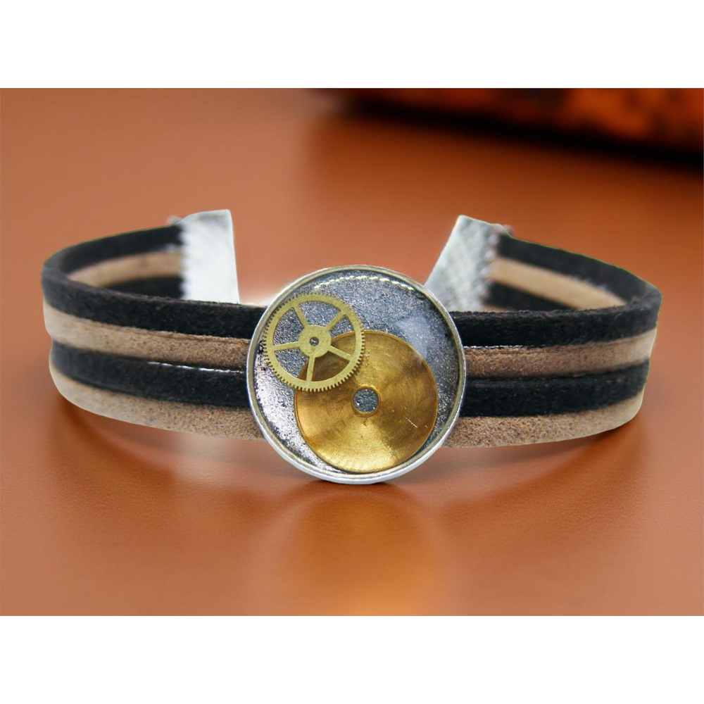 Industrialno-Steampunkowa Bransoletka Srebrna III