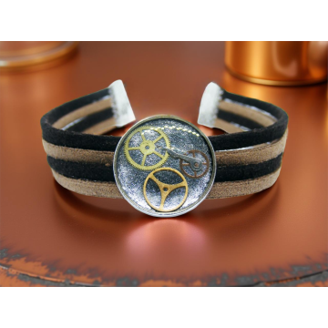 Industrialno-Steampunkowa Bransoletka Srebrna IV
