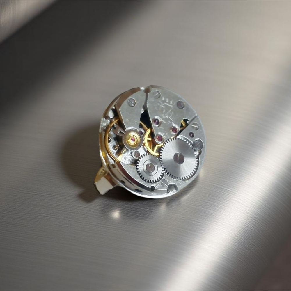 Steampunk Brooch with Watch Mechanism