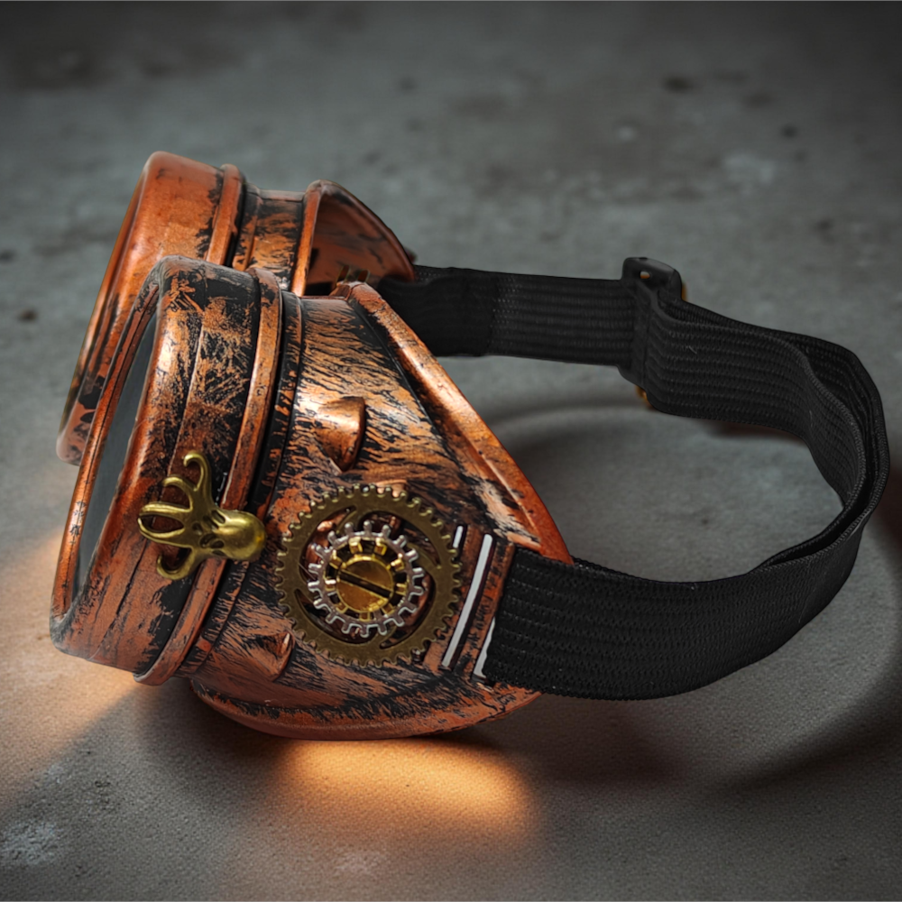 Gogle Steampunk z miedzianym wykończeniem
