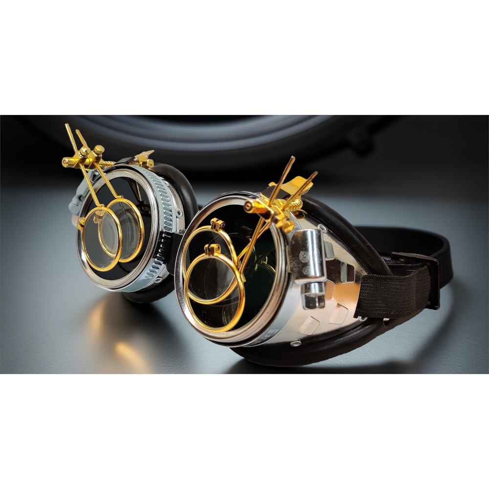 Gogle Steampunkowe z Mini Lupami