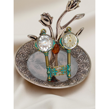 Kolczyki Steampunkowe Klucze – Tarcza Zegarka II