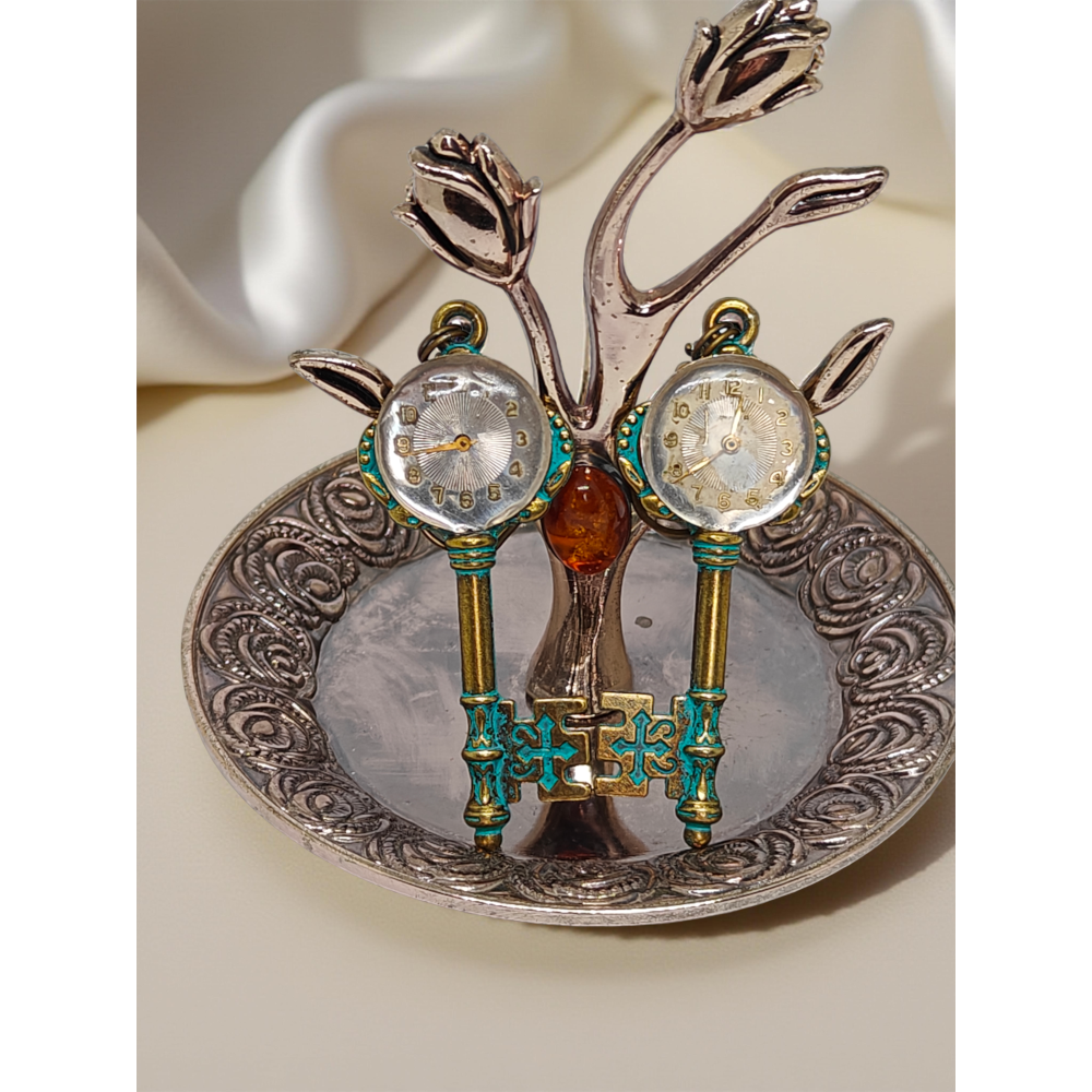 Kolczyki Steampunkowe Klucze – Tarcza Zegarka II