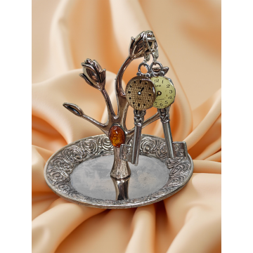 Kolczyki Steampunkowe – Klucze z Tarczą Zegarkową