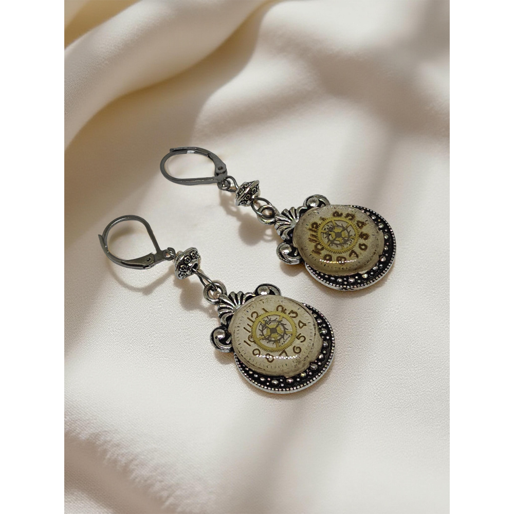 Kolczyki Steampunkowe – Tarcze Zegarkowe w Stylu Vintage II