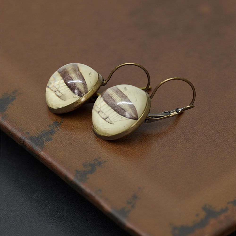 Kolczyki steampunk z grafiką - Balon II