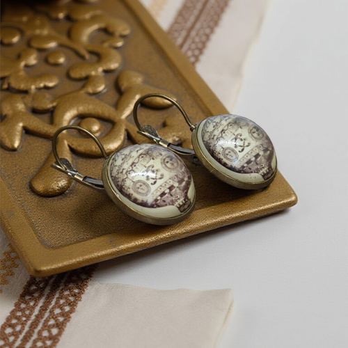 Kolczyki steampunk z grafiką - Balon IV