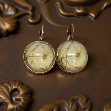 Kolczyki steampunk z grafiką - Bicykl II