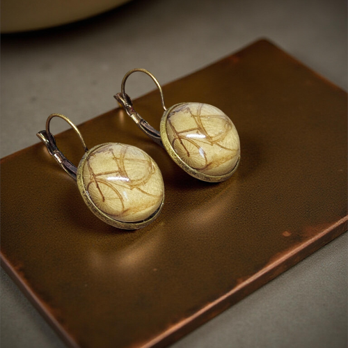 Kolczyki steampunk z grafiką - Rower III