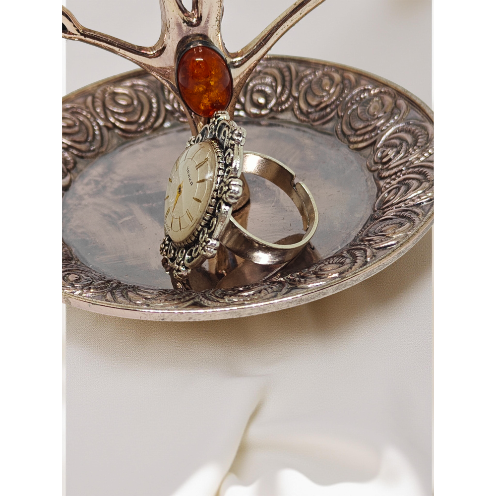 Pierścionek Steampunk Tarcza Zegarka Cajka