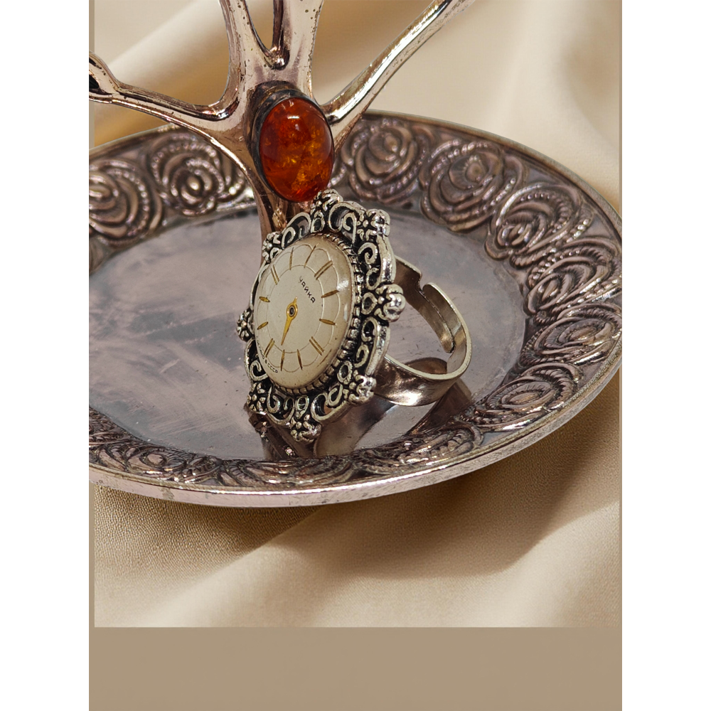 Pierścionek Steampunk Tarcza Zegarka Cajka