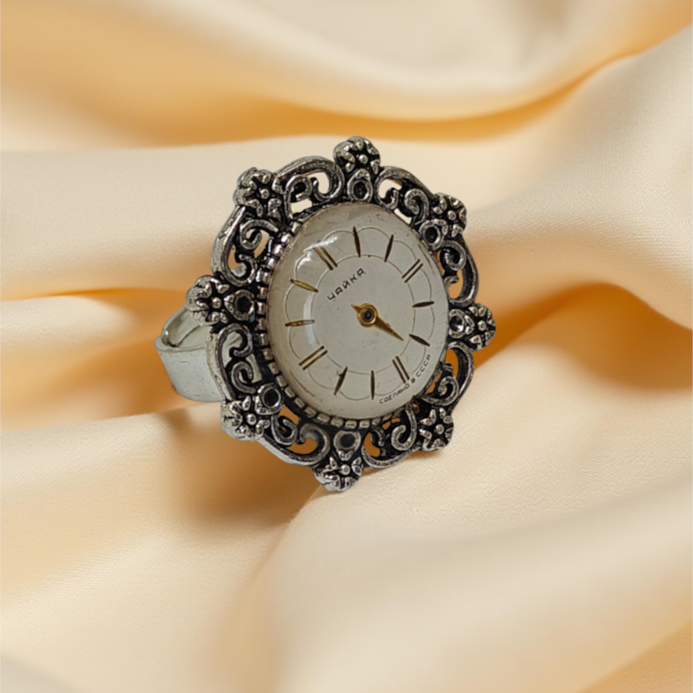 Pierścionek Steampunk Tarcza Zegarka Cajka