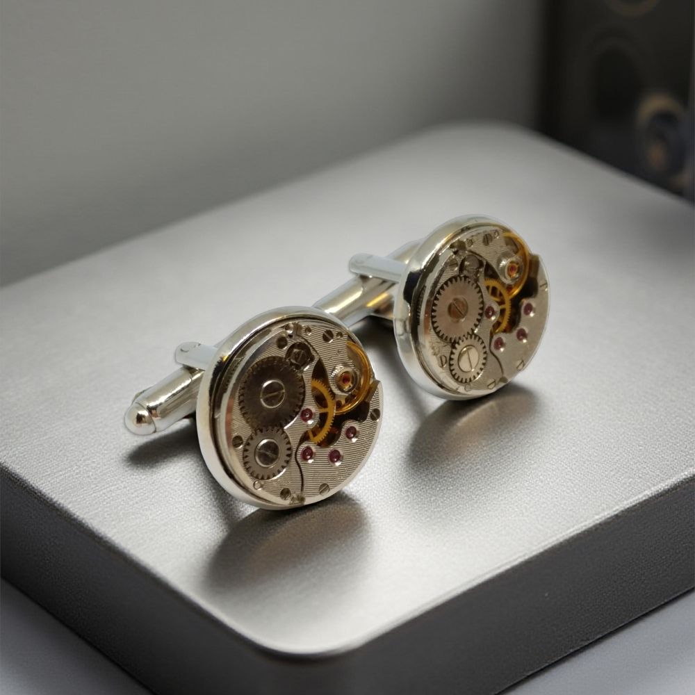 Spinki do Mankietów Steampunk VII – Mechanizmy Zegarkowe