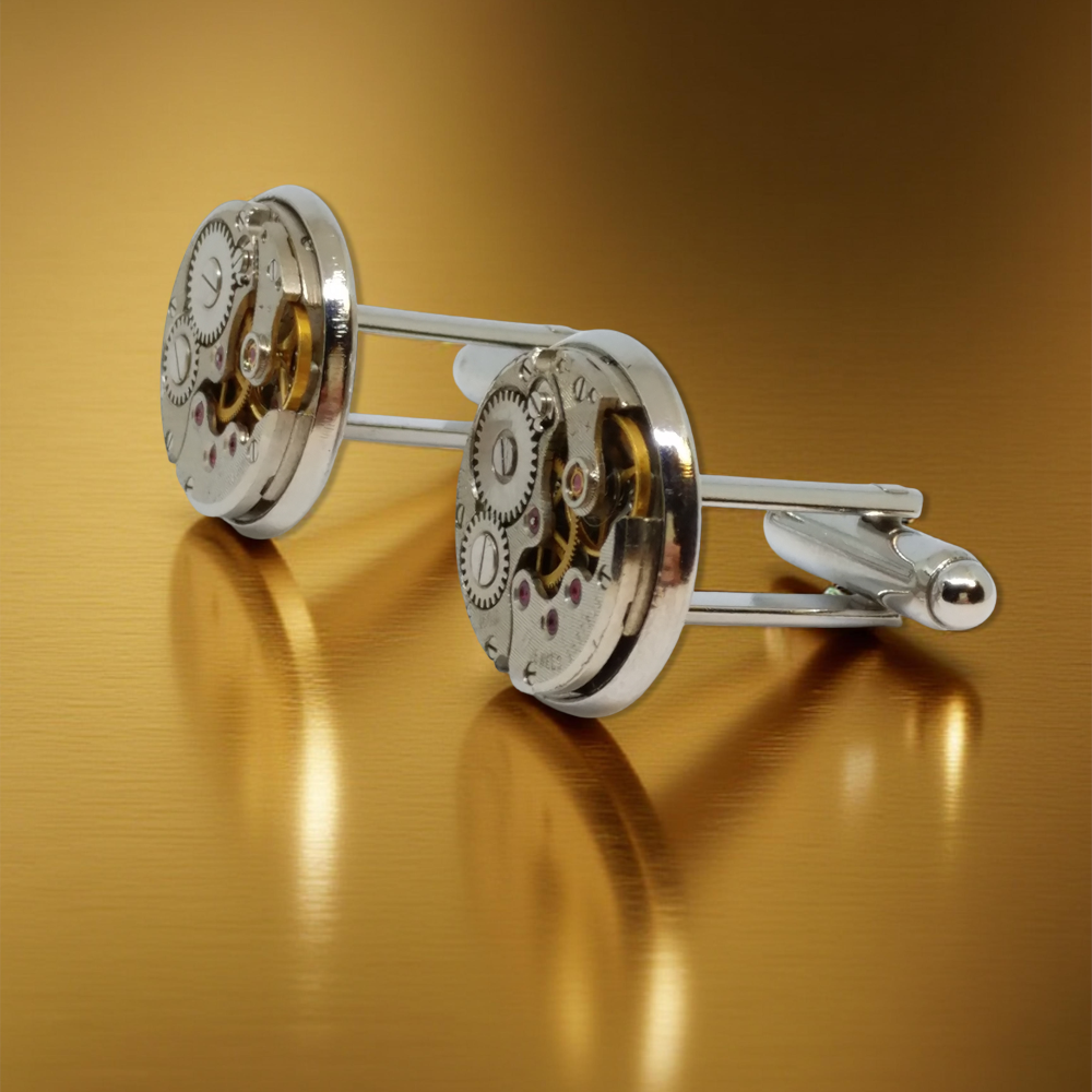 Spinki do Mankietów Steampunk VII – Mechanizmy Zegarkowe