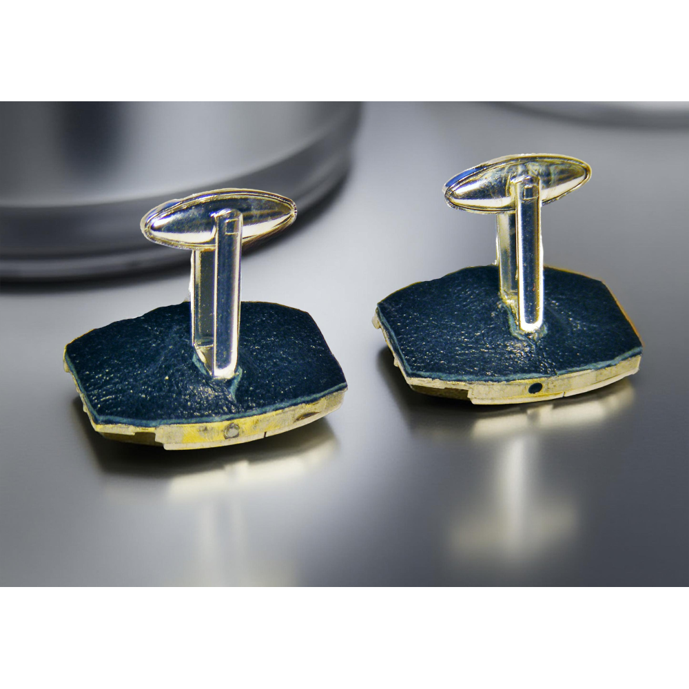 Spinki do mankietów Steampunk Zvezda II – Mechanizmy Zegarkowe i Skórzane Wykończenie