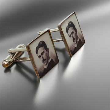 Spinki do mankietów ze zdjęciem Nikoli Tesli