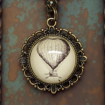 Wisiorek Steampunk z Grafiką - Balon I