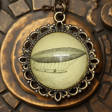 Wisiorek Steampunk z Grafiką - Balon II