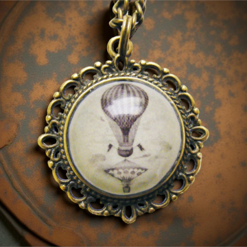 Wisiorek Steampunk z Grafiką - Balon III