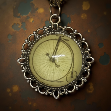 Wisiorek steampunk z grafiką - Bicykl I
