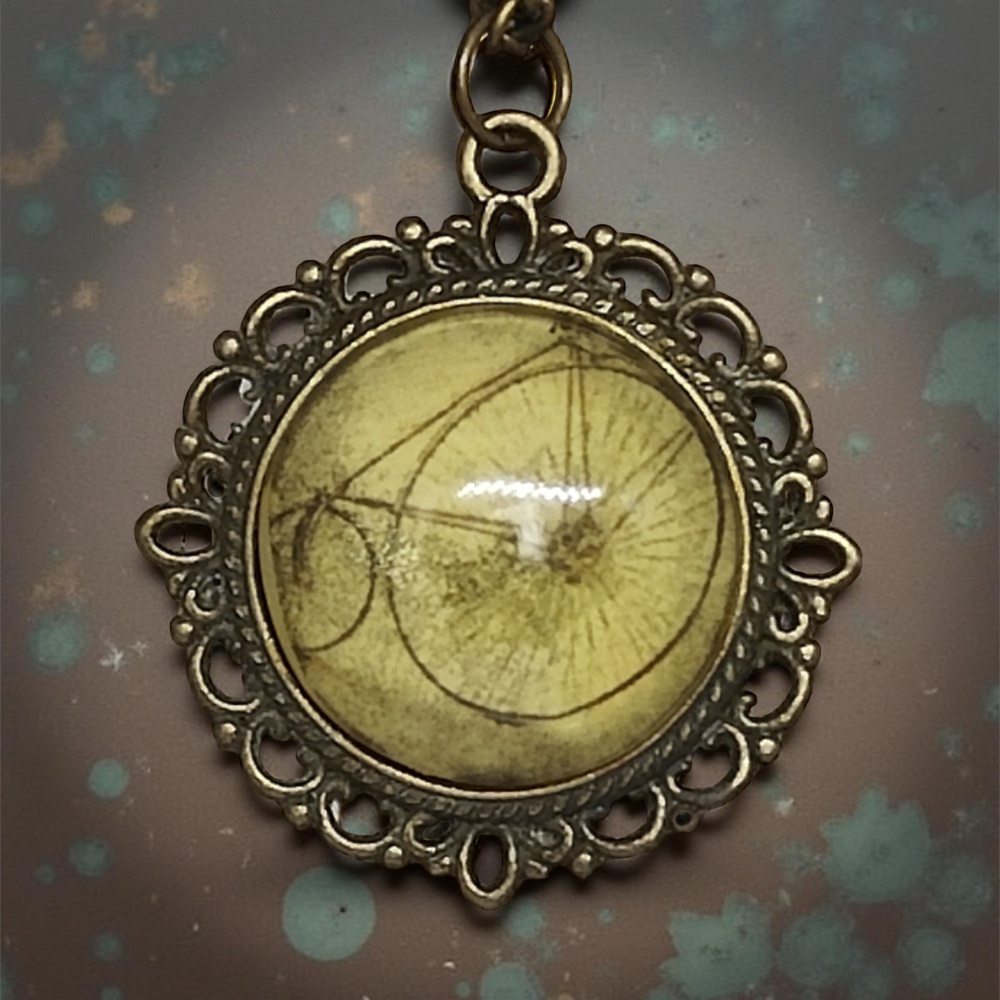 Wisiorek steampunk z grafiką - Bicykl II