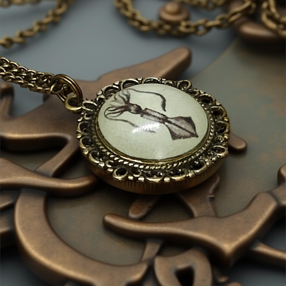 Wisiorek steampunk z grafiką - Kałamarnica