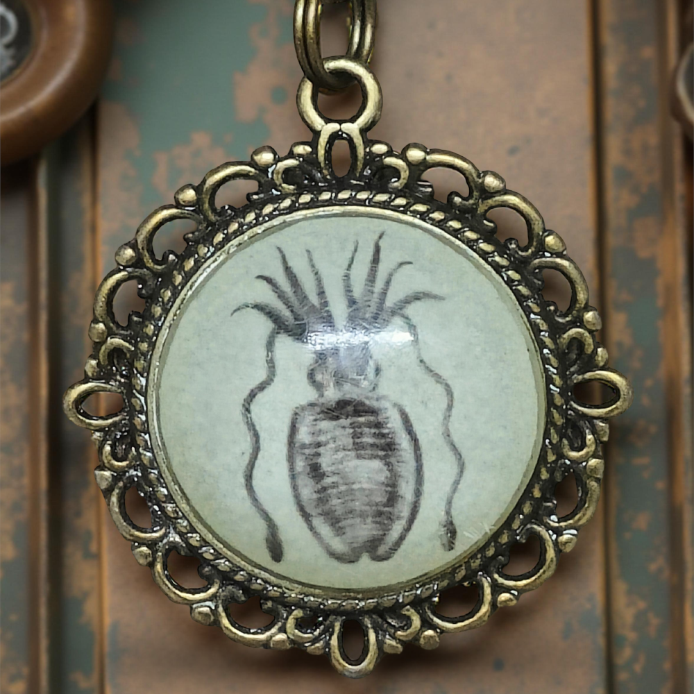 Wisiorek Steampunk z Grafiką – Kałamarnica III