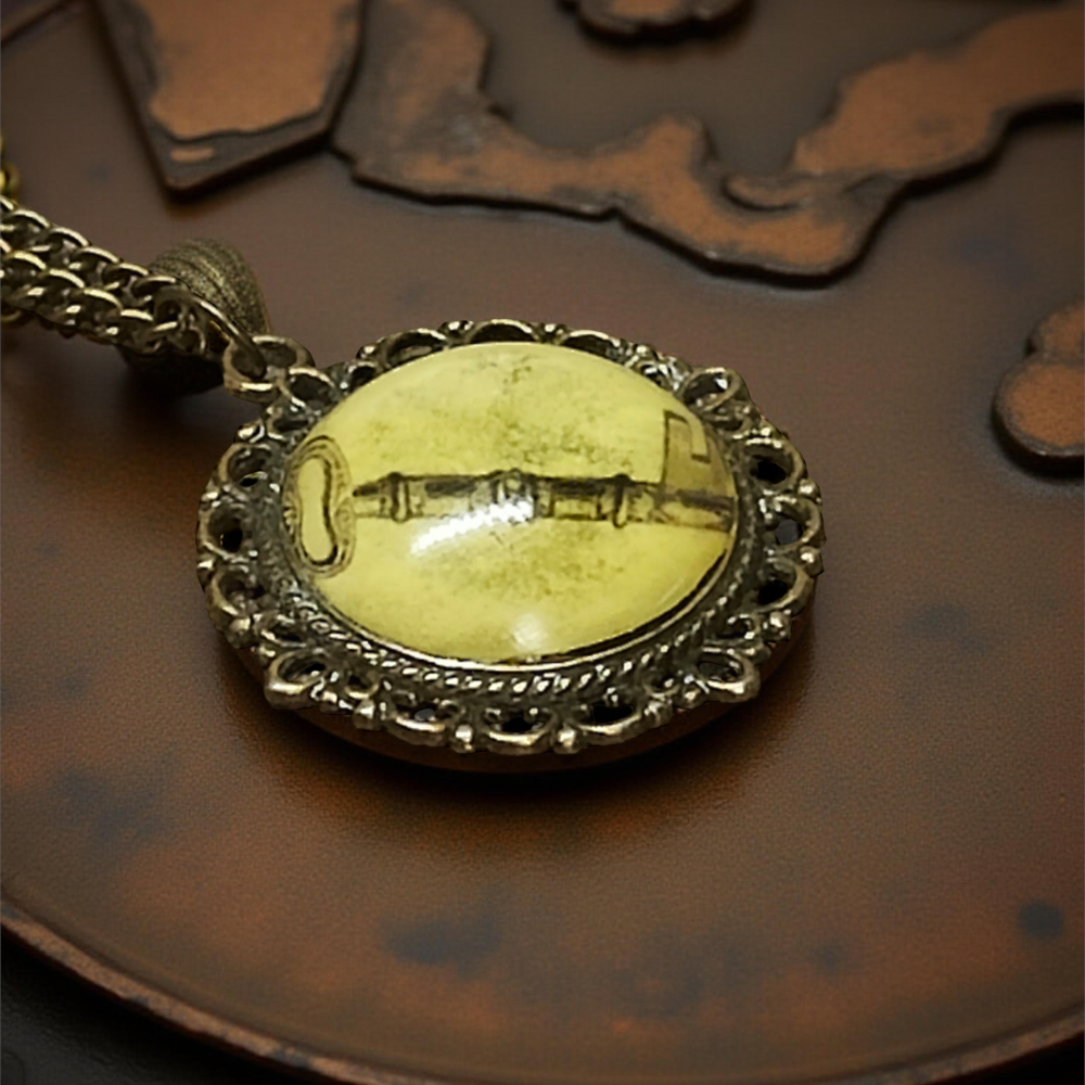 Wisiorek steampunk z grafiką - Klucz