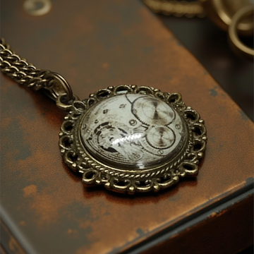 Wisiorek steampunk z grafiką - Mechanizm I