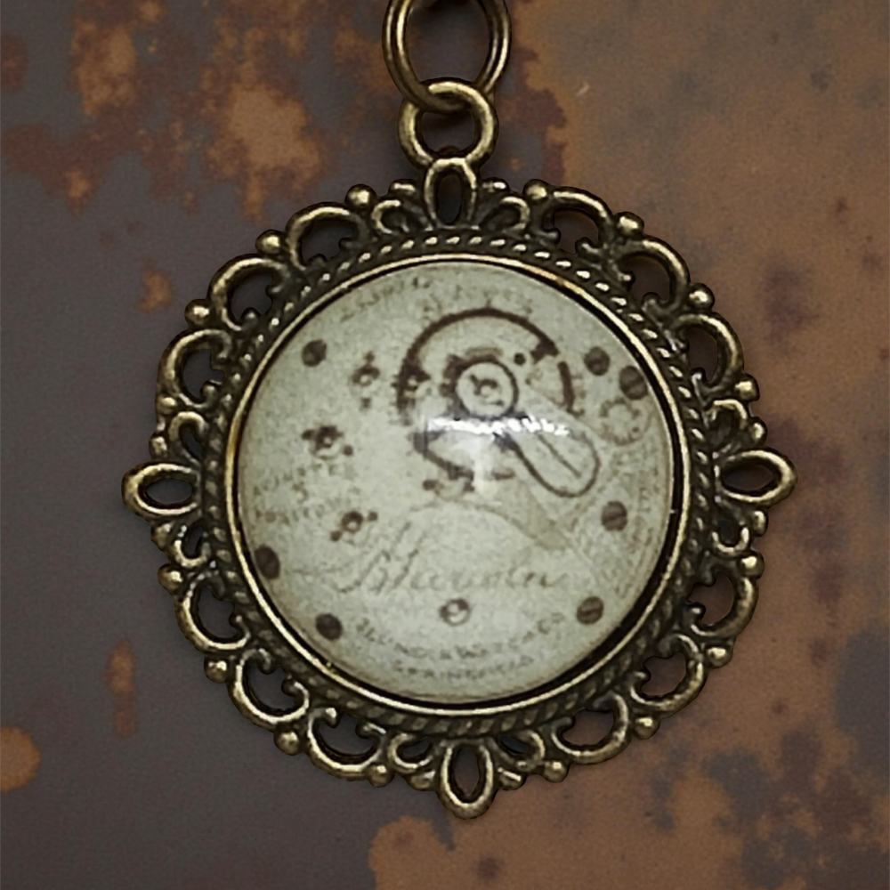 Wisiorek steampunk z grafiką - Mechanizm III