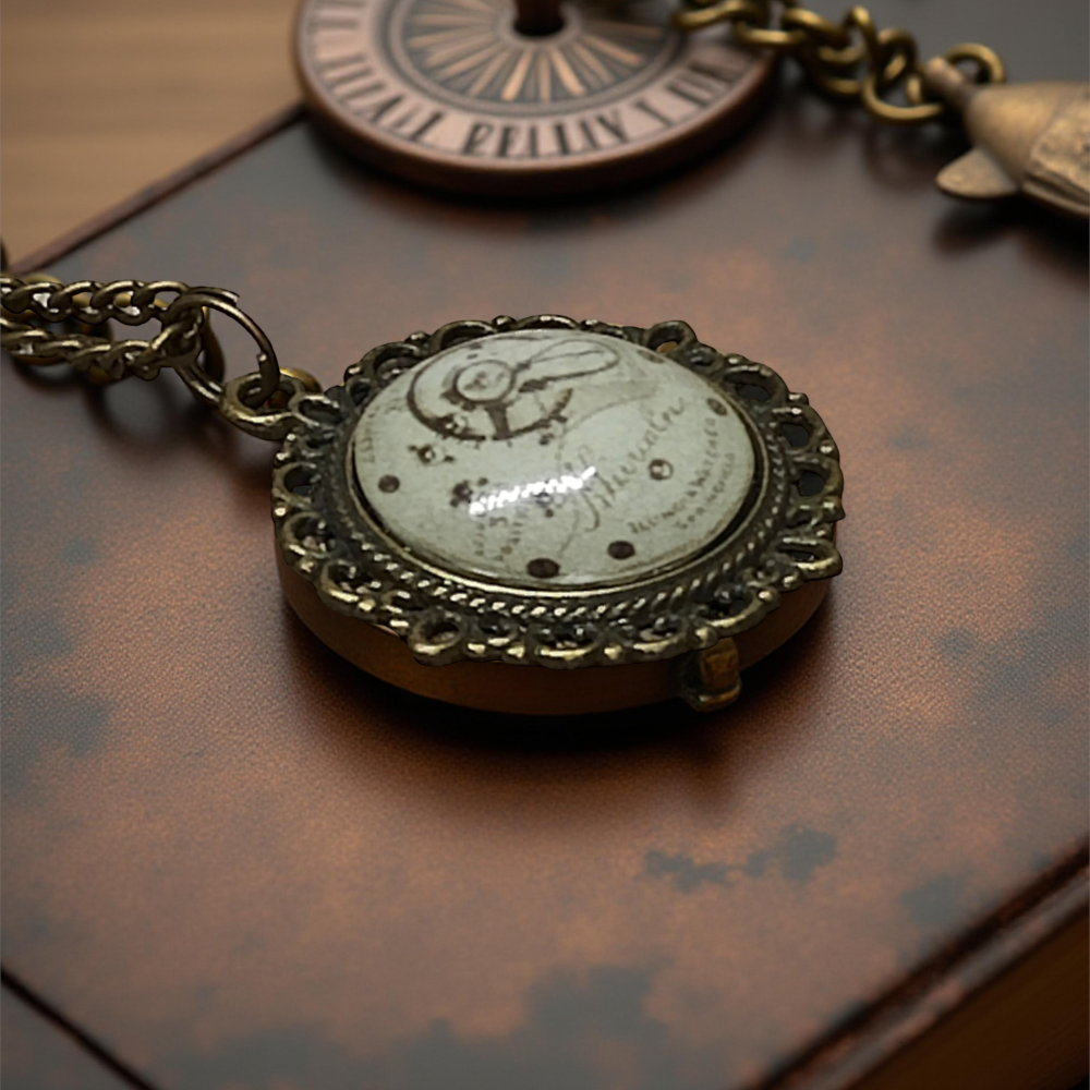 Wisiorek steampunk z grafiką - Mechanizm III