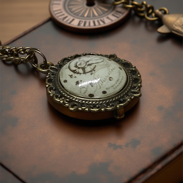 Wisiorek steampunk z grafiką - Mechanizm III