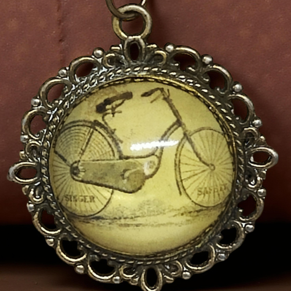 Wisiorek steampunk z grafiką - Rower V