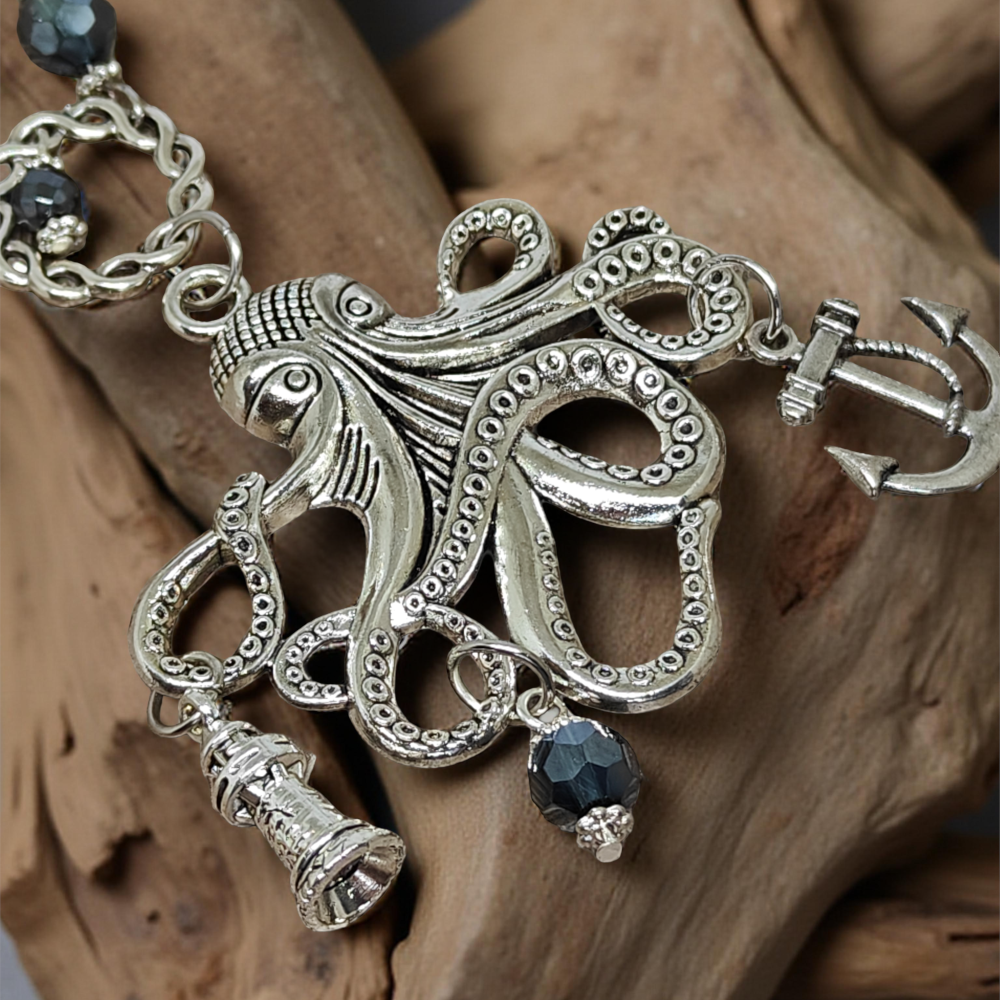 Wisiorek Steampunk Ośmiornica – Srebrna Edycja