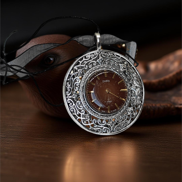 Wisiorek Steampunkowy z Tarcza Zegarkową ZARIA