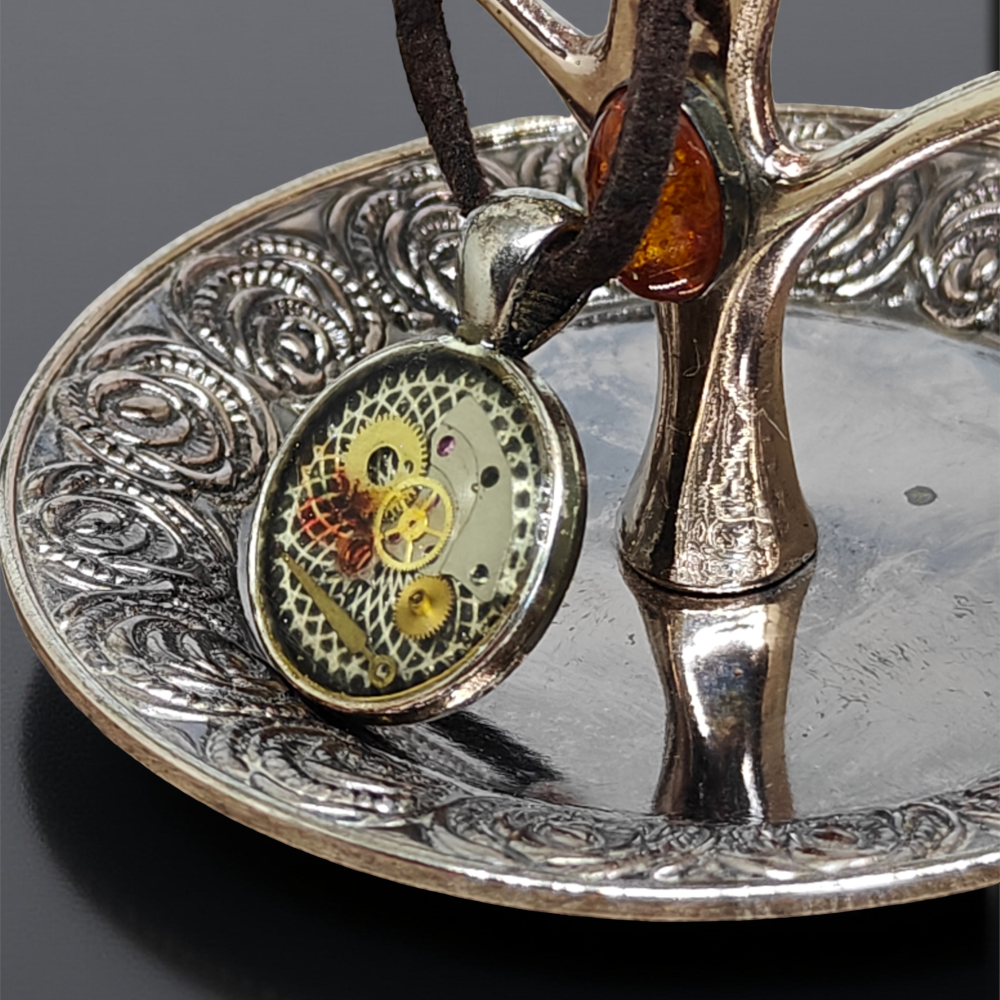 Industrial Pendant II – Steampunk Jewelry With Watch Mechanisms