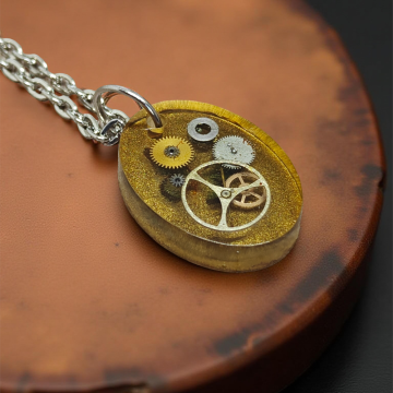 Industrial Pendant XI – Watch Mechanisms in Resin