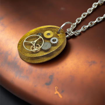Industrial Pendant XI – Watch Mechanisms in Resin
