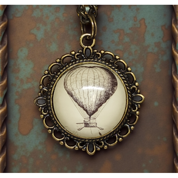 Wisiorek Steampunk z Grafiką - Balon I