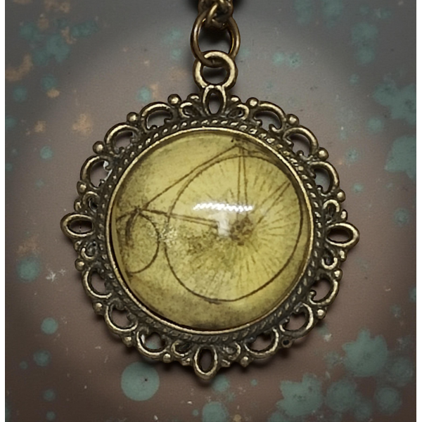 Wisiorek steampunk z grafiką - Bicykl II